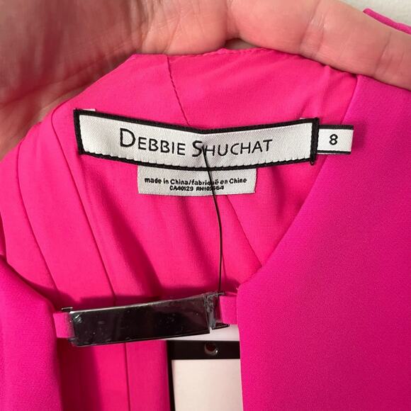 NWT New Debbie Shuchat Fuchsia Pink Bodycon Sheath Dress Size 8 - Picture 2 of 6